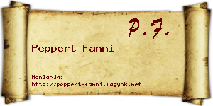 Peppert Fanni névjegykártya